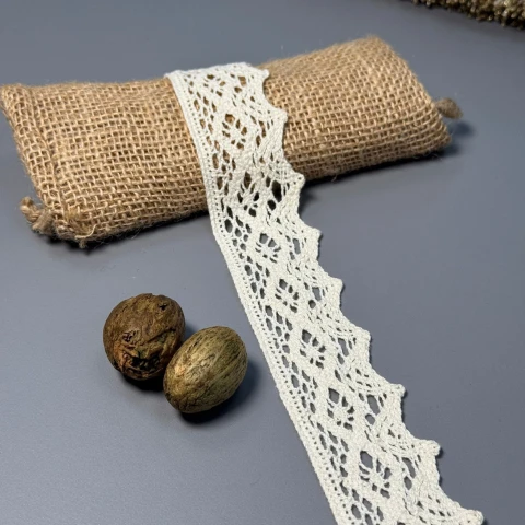 Кружево макраме "Танец тишины" 4 см. (1 м.), бежевий