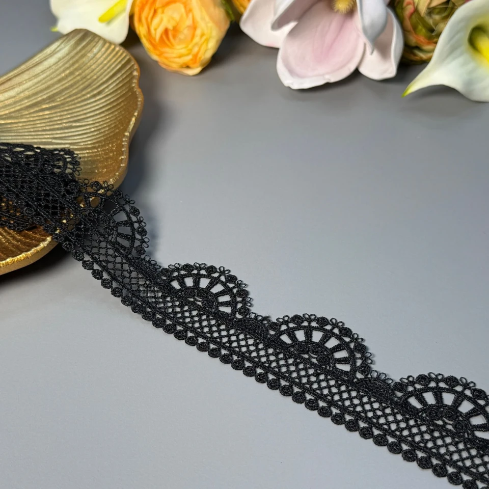 Кружево полиэстер ВВ"Стильный акцент" 4,5 см.(1 м.), чорний