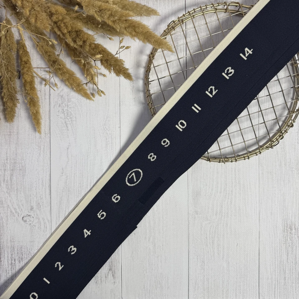 Трикотажный пояс довяз цифры 0-14 (8.5см*90 см), чорний