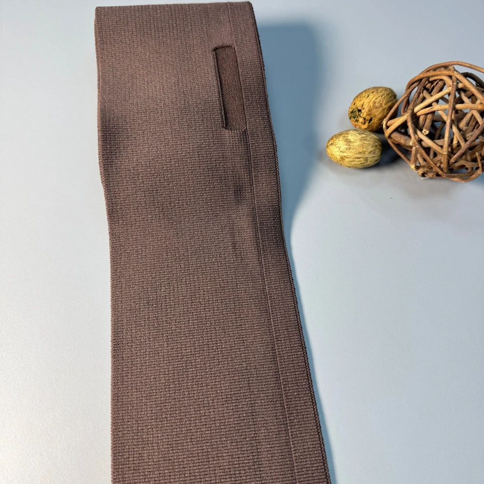 Трикотажный пояс однотонный (8,5 см*90 см), темний коричневий