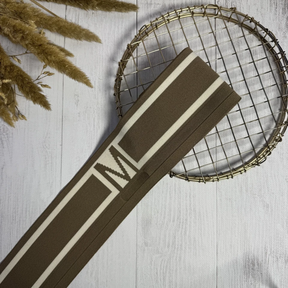 Трикотажный пояс довяз Мода (8.5см*90 см), темний бежевий