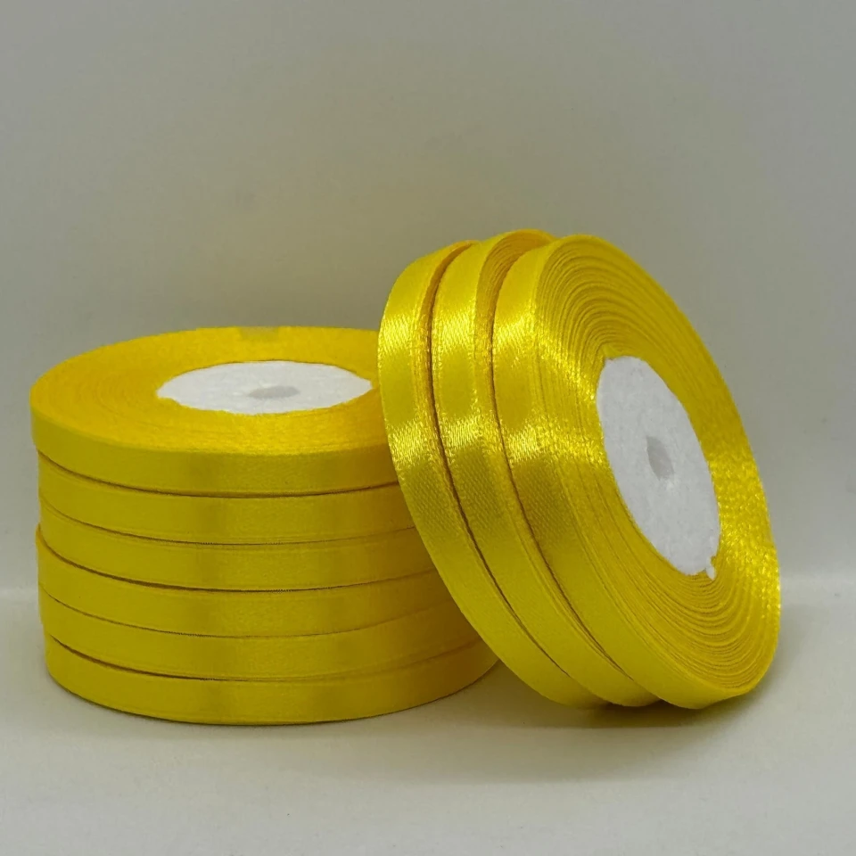 Атласная лента 0.6 см (33 м.), 143 світлий жовтий