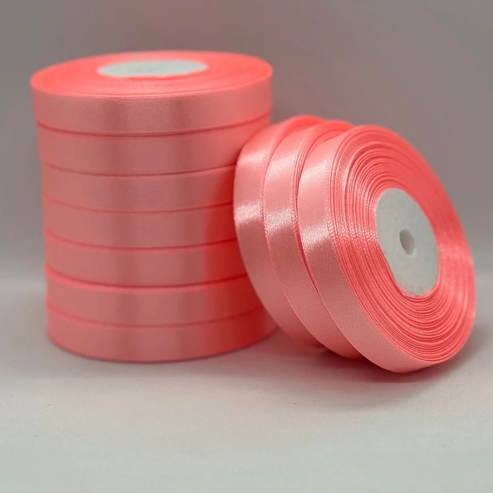 Атласная лента 1.2 см (33 м.), 89 світлий персик