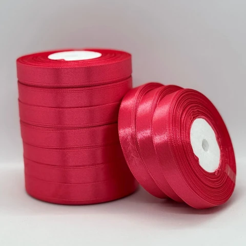 Атласная лента 1.2 см (33 м.), 129 кораловий