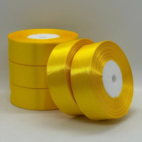 Атласная лента 2,5 см (33 м.), 132 жовтий