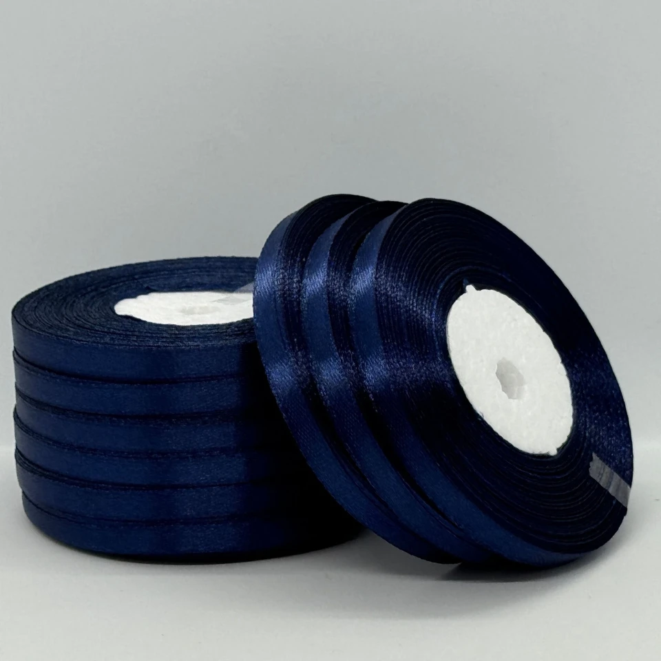 Атласная лента 0.6 см (33 м.), 120 синій шкільний