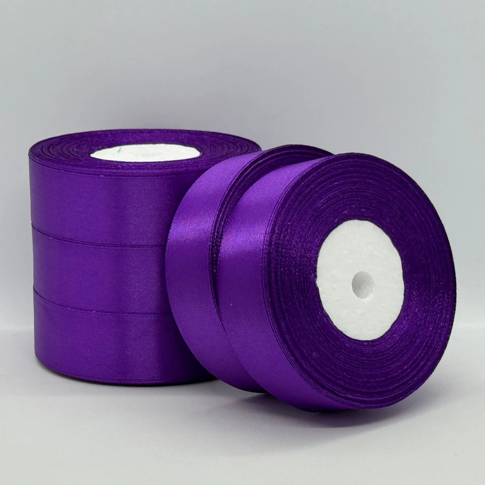 Атласная лента 2,5 см (33 м.), 35 баклажан