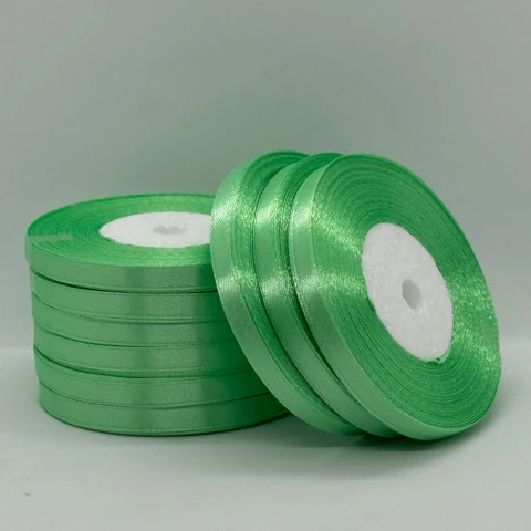 Атласная лента 0.6 см (33 м.), 138 зелене море