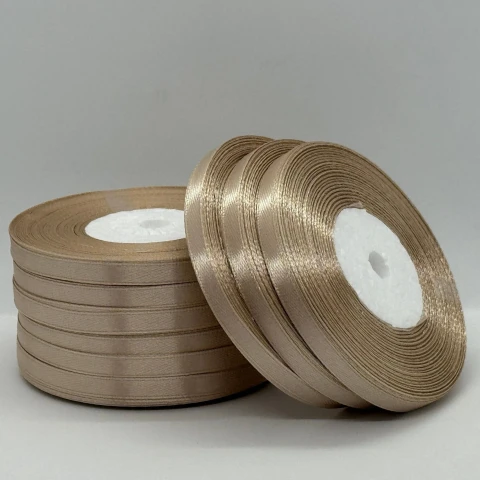 Атласная лента 0.6 см (33 м.), 173 темний бежевий