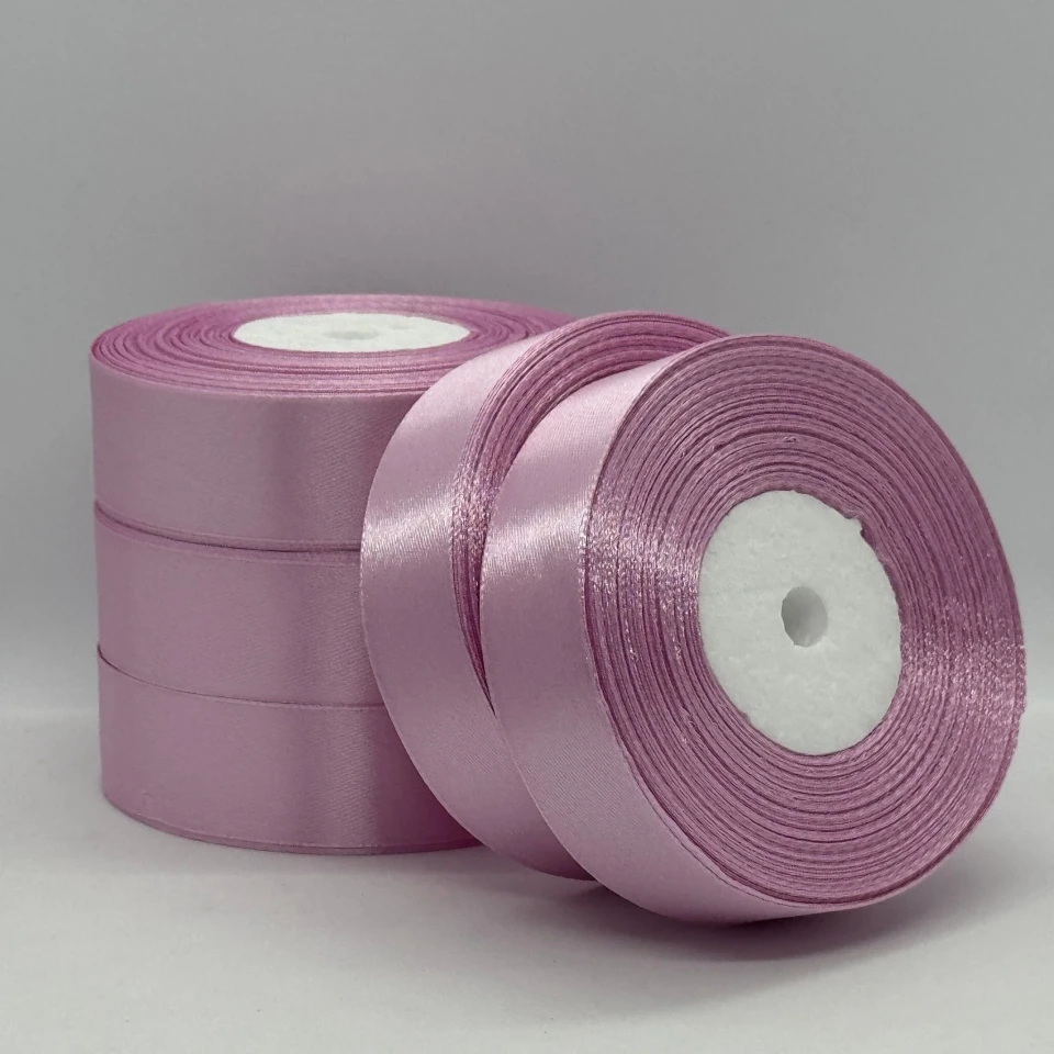 Атласна стрічка 2.5 см (33 м.), 175 теплий рожевий