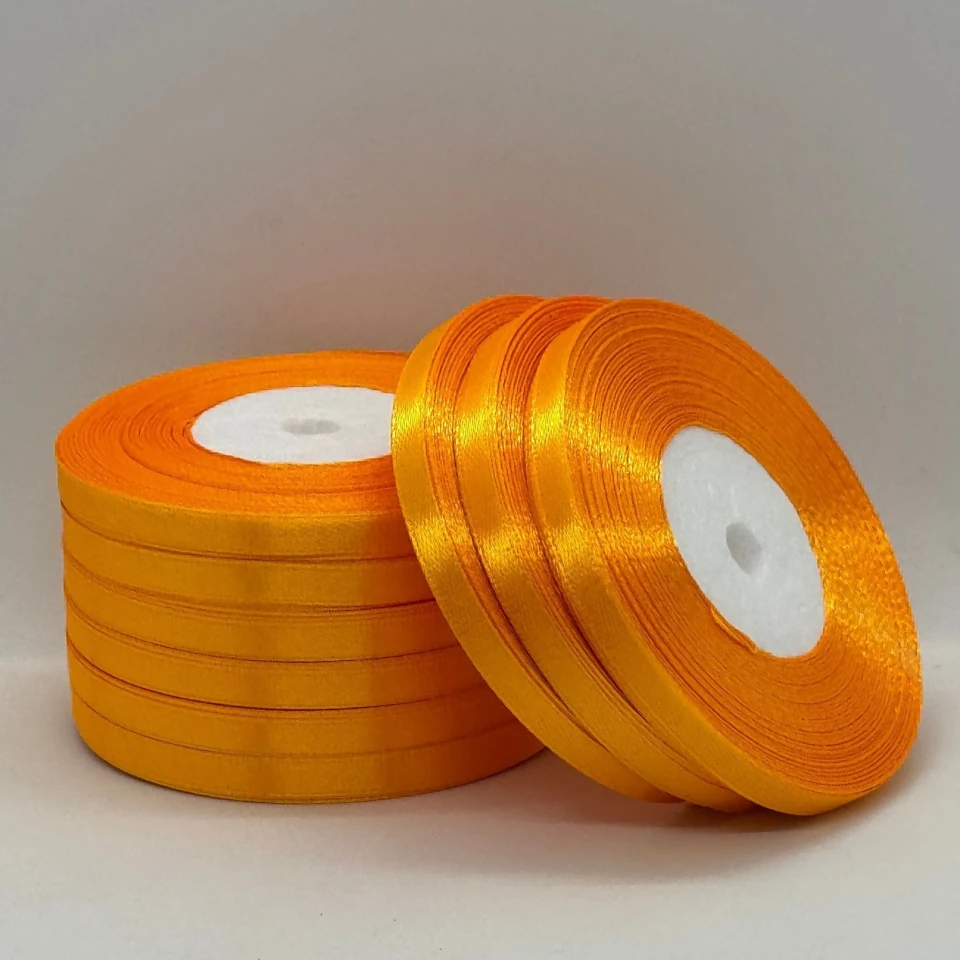 Атласная лента 0.6 см (33 м.), 17 жовтий янтарний