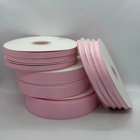 Стрічка репс 1 см (100 ярд/ 91 м.), 1138 рожеве мереживо