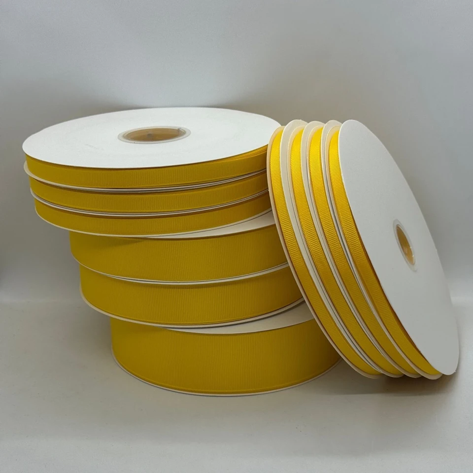 Стрічка репс 1 см (100 ярд/ 91 м.), 1132 жовтий