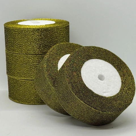 Лента парчевая 4 см (25 ярдов/22,75 м.), 39 чорний + золото