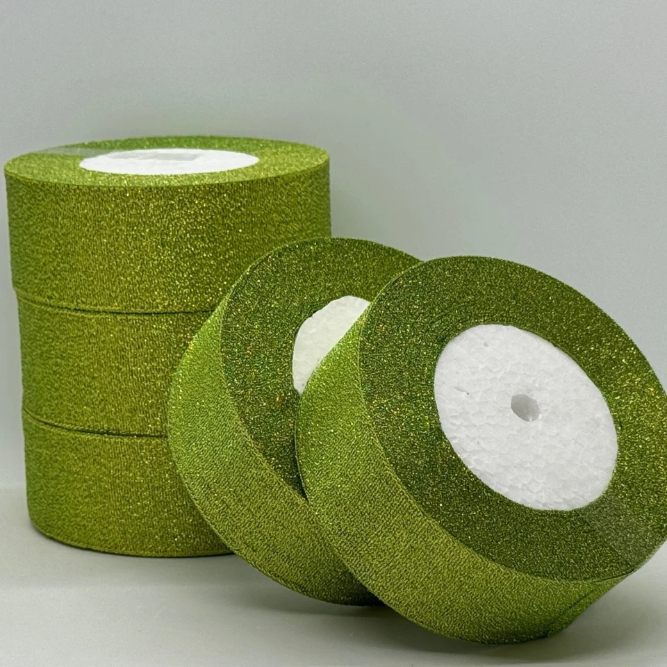 Тасьма парчева 4 см (25 ярдів/22,75 м.), 108 салатовий + золото