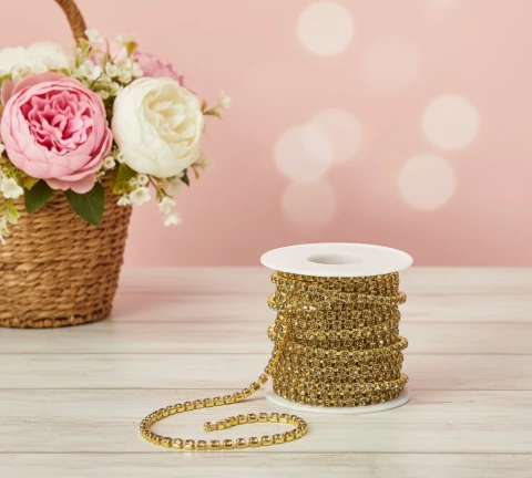 Цепі камні ss 12 3 мм (10 ярдів), світло коричневий