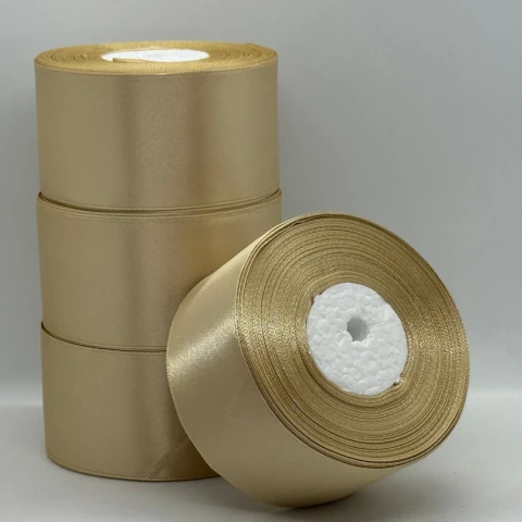 Атласная лента 5 см (33 м.), 123 теплий коричневий