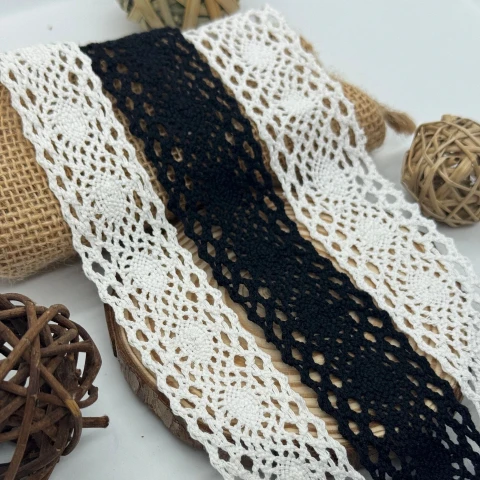 Мереживо макраме "Теплий крем" 4 см (1 м.), білий