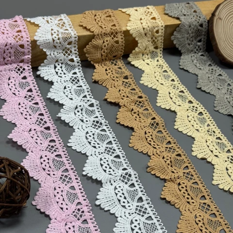 Кружево полиэстер "Шелковая феерия" 6 см. (1 м.), білий