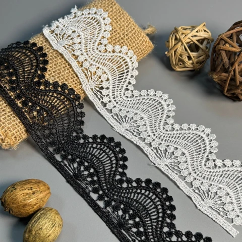 Кружево полиэстер "Утренняя свежесть" 6 см.(1 м.), чорний