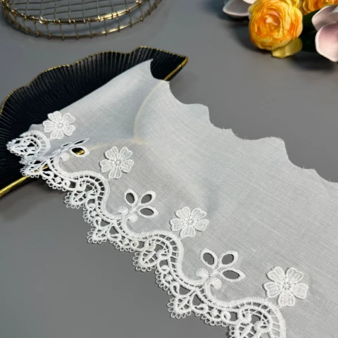 3D Кружево прошва Магия Перун 17 см (1 метр), натуральний