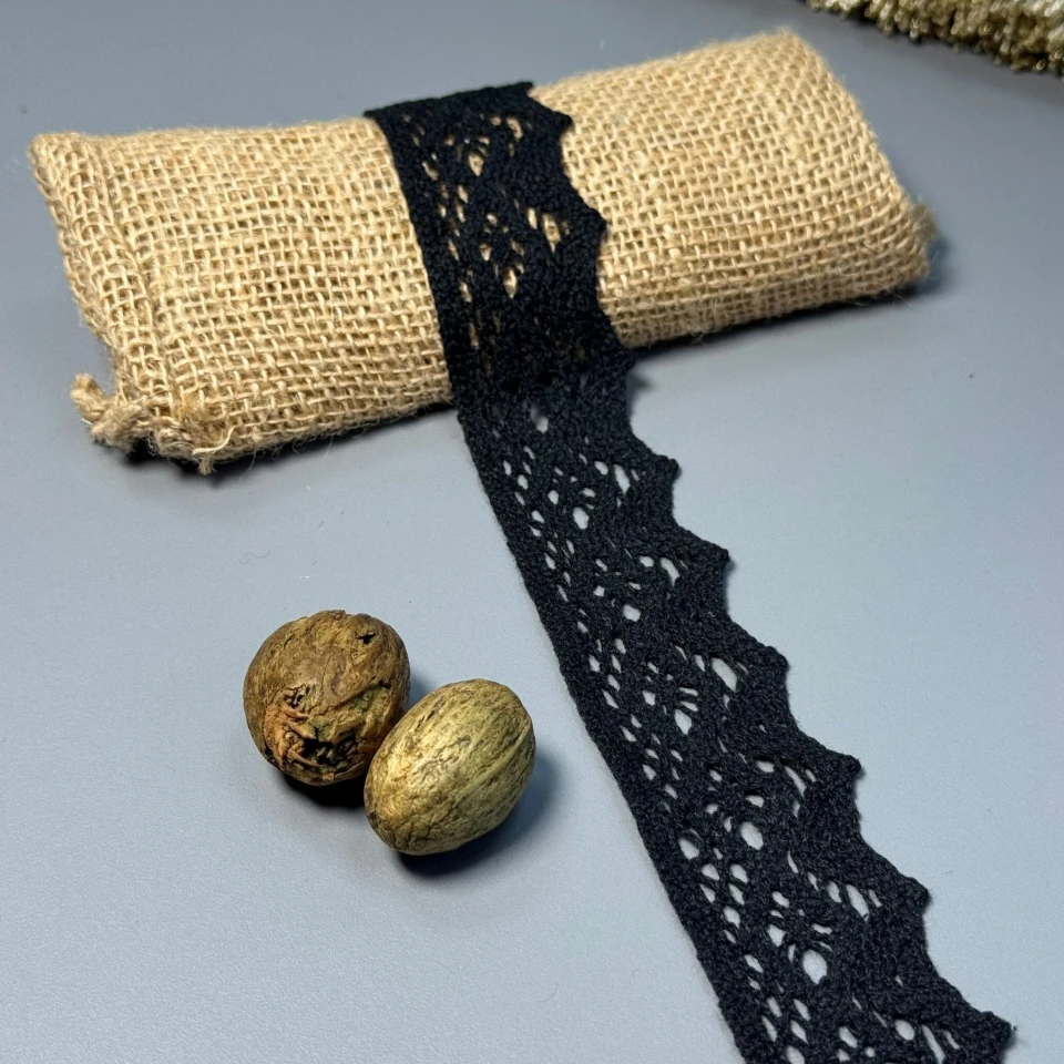 Кружево макраме "Танец тишины" 4 см. (1 м.), чорний