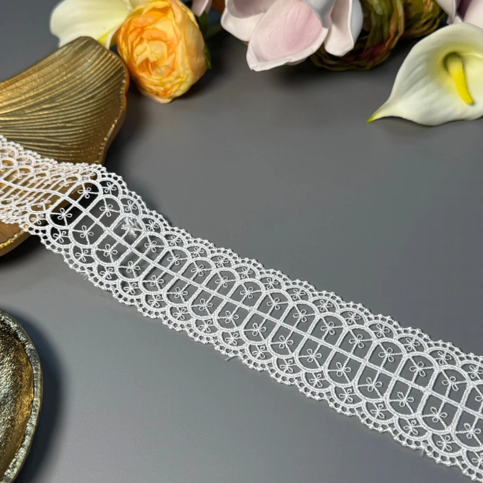 Кружево полиэстер ВВ"Белая мелодия" 5 см.(1 м), теплий білий