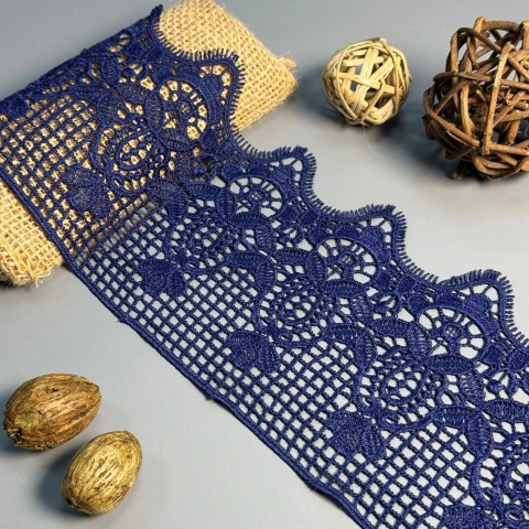 Кружево полиэстер "Нежное дыхание" 11,5 см.(1 м.), синій