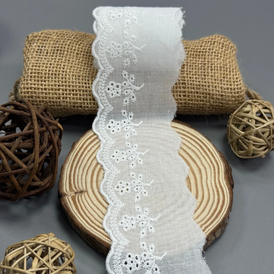 Кружево прошва "Карамельная феерия" 6 см (1 м.), Білий