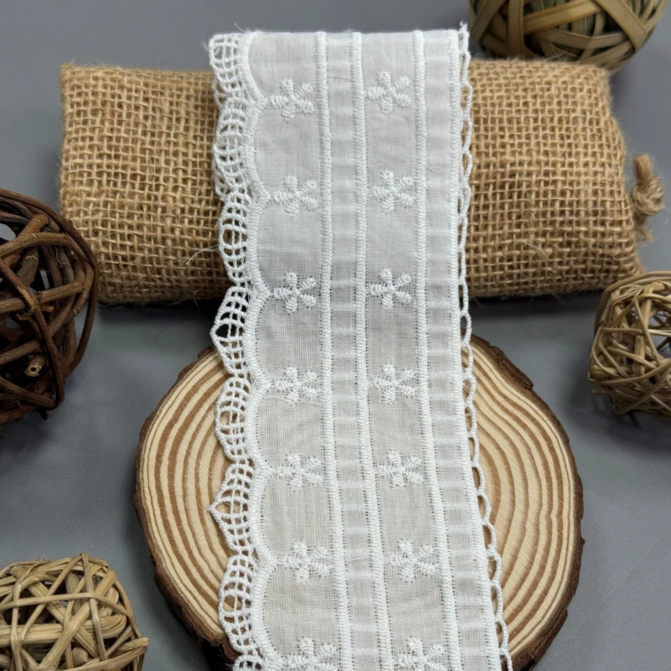 Кружево отделочное "Дыхание весны" 7 см (1 м.), білий