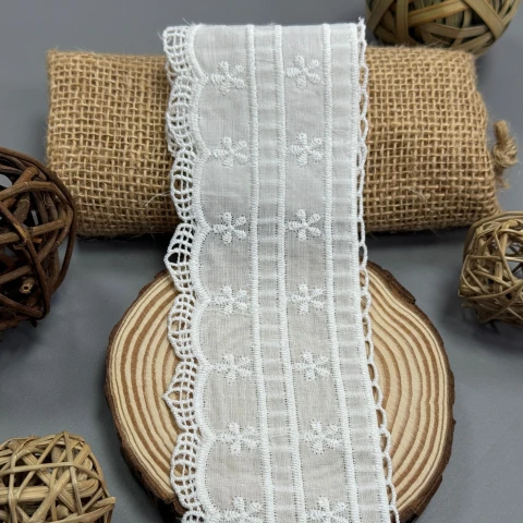 Мереживо прошва "Дихання весни"  7 см (1 м.), білий