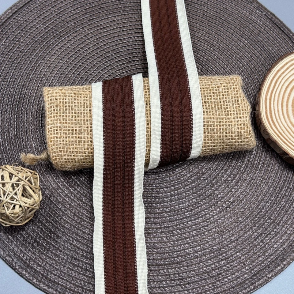 Лампас трикотажный Элегант 4 см (1 м), C:2 шоколадний