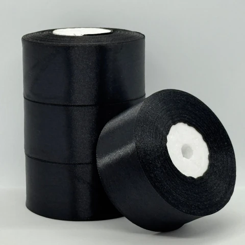 Атласна стрічка 4 см (33 м.), чорний