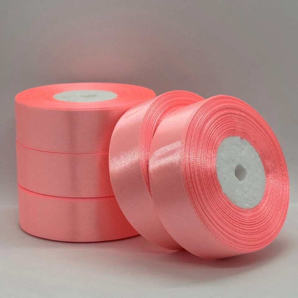 Атласная лента 2,5 см (33 м.), 89 світлий персик