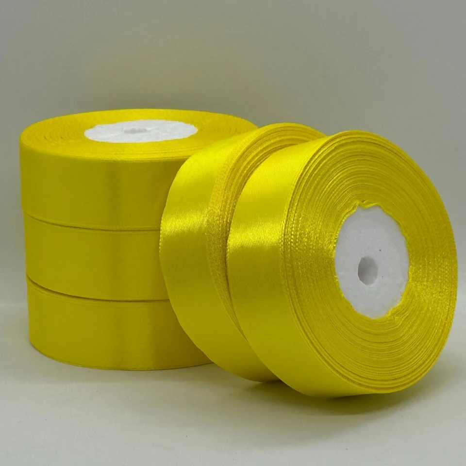 Атласная лента 2,5 см (33 м.), 189 лимонний