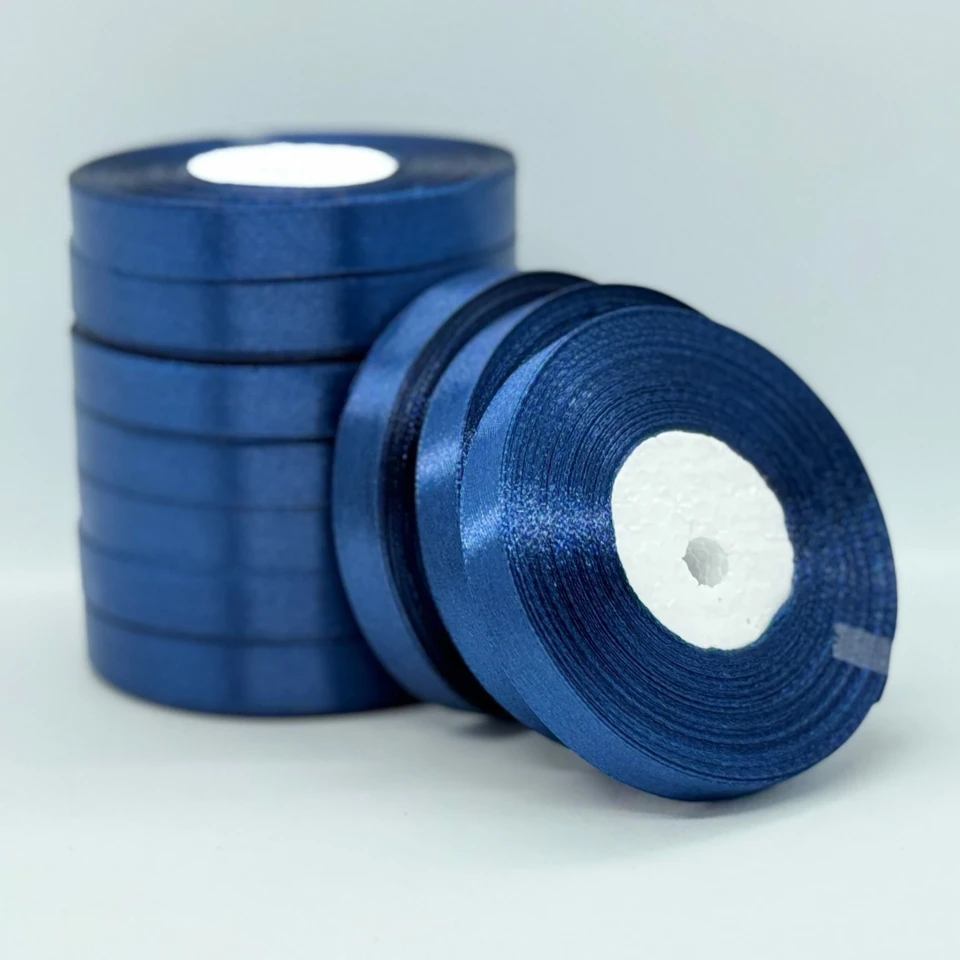 Атласная лента 1.2 см (33 м.), 38 темний синій