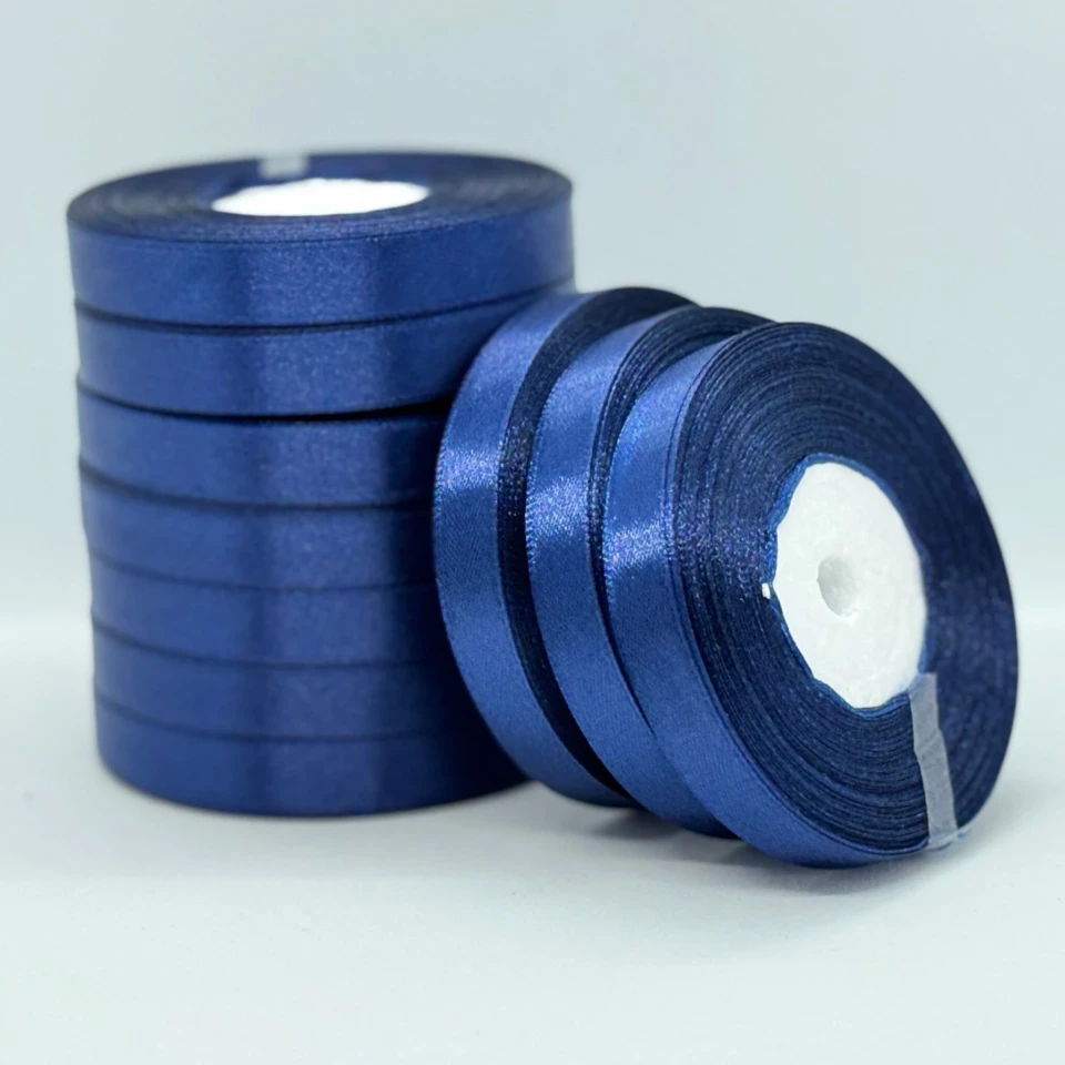 Атласная лента 1.2 см (33 м.), 120 синій шкільний