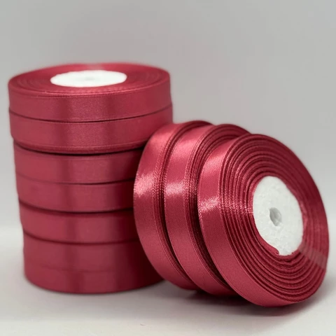 Атласная лента 1.2 см (33 м.), 170 темний кораловий