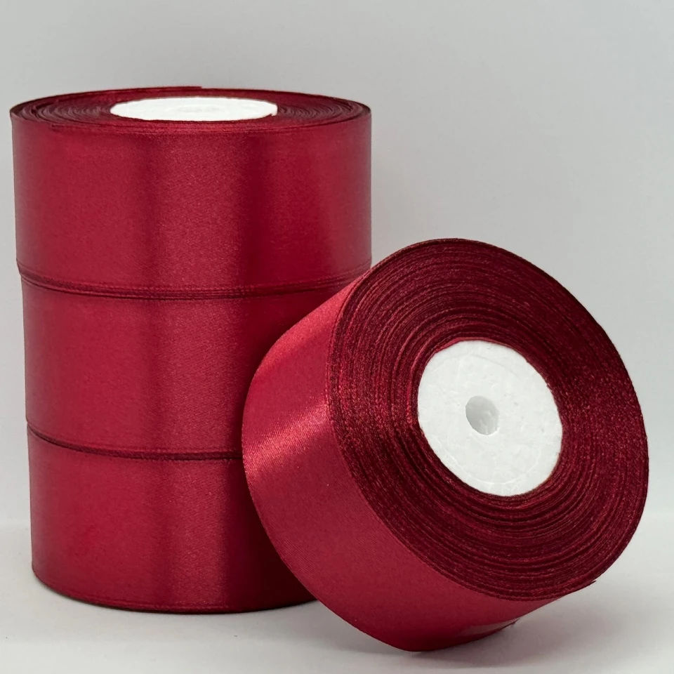 Атласна стрічка 4 см (33 м.), 37 темний бордовий