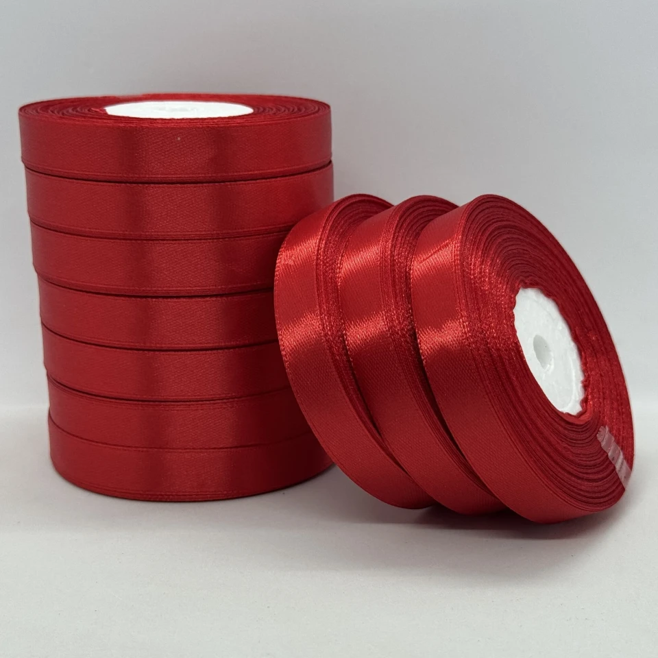 Атласная лента 1.2 см (33 м.), 163 червоний