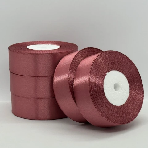 Атласная лента 2,5 см (33 м.), 102 винно-червоний