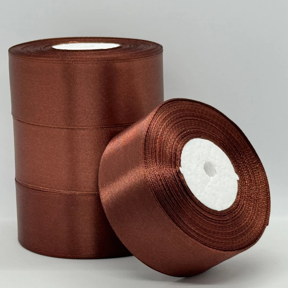 Атласна стрічка 4 см (33 м.), 70 шоколад