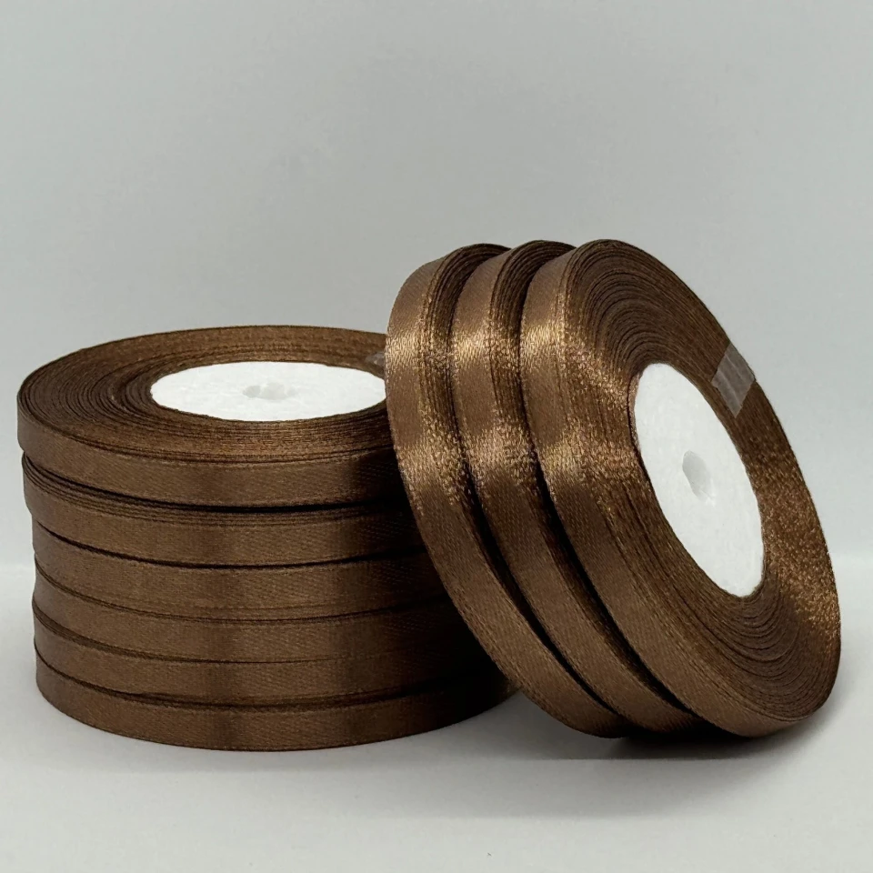 Атласная лента 0.6 см (33 м.), 30 коричневий