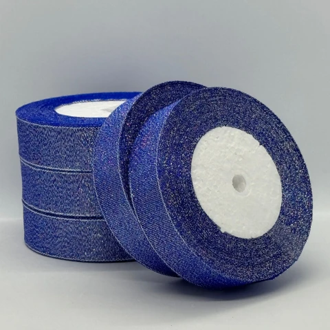 Тасьма парчева 2,5 см (25 ярдів/22,75 м.), 121 електрик + срібло