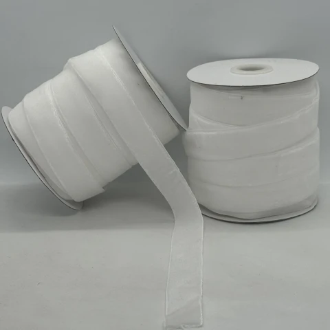 Оксамитова стрічка 2 см (25 ярдів/22,75 м.), 02 теплий білий