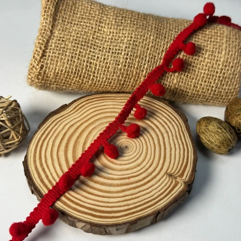Тасьма з пампонами (20 ярдів/18,28 м.), 163 червоний