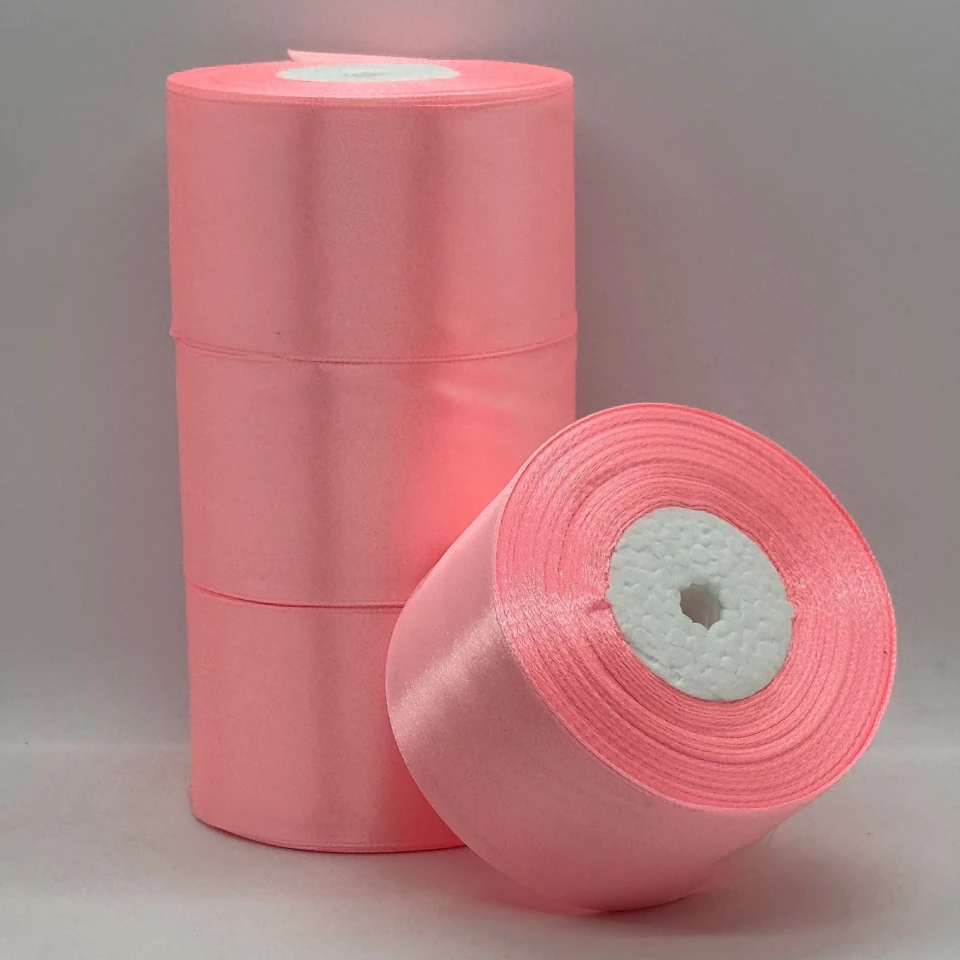 Атласная лента 5 см (33 м.), 66 блідий рожевий