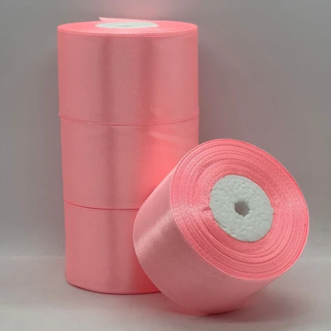 Атласная лента 5 см (33 м.), 66 блідий рожевий