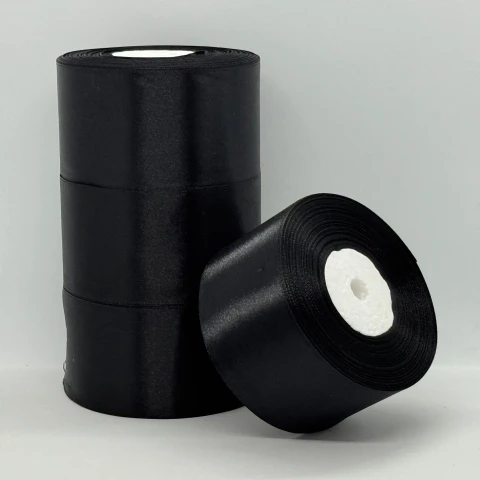 Атласная лента 5 см (33 м.), чорний