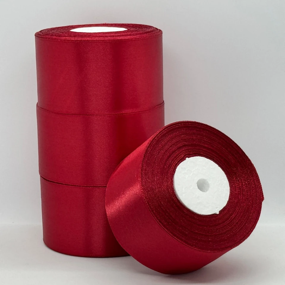 Атласная лента 5 см (33 м.), 33 темний червоний